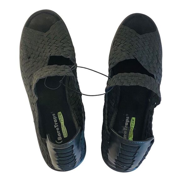 BareTraps Black Umma Mary Jane Style Open Toe Wedges Sz 9.5 - Picture 4 of 11